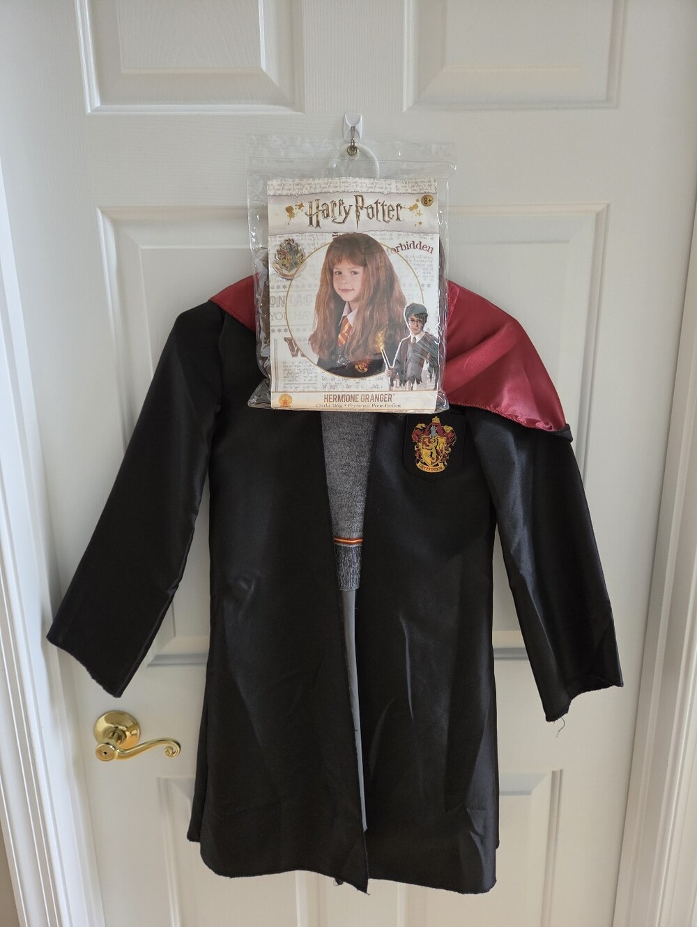 Harry Potter Hermoine One Piece Dress & Cape Costume With Wig Girls Size 7/8